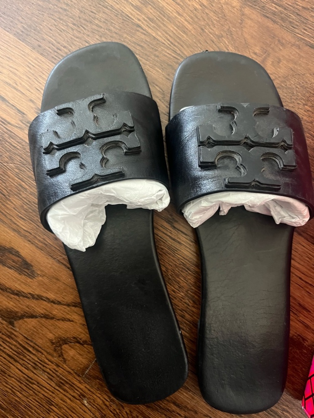 Tory Burch black flat slides Sandals size 7